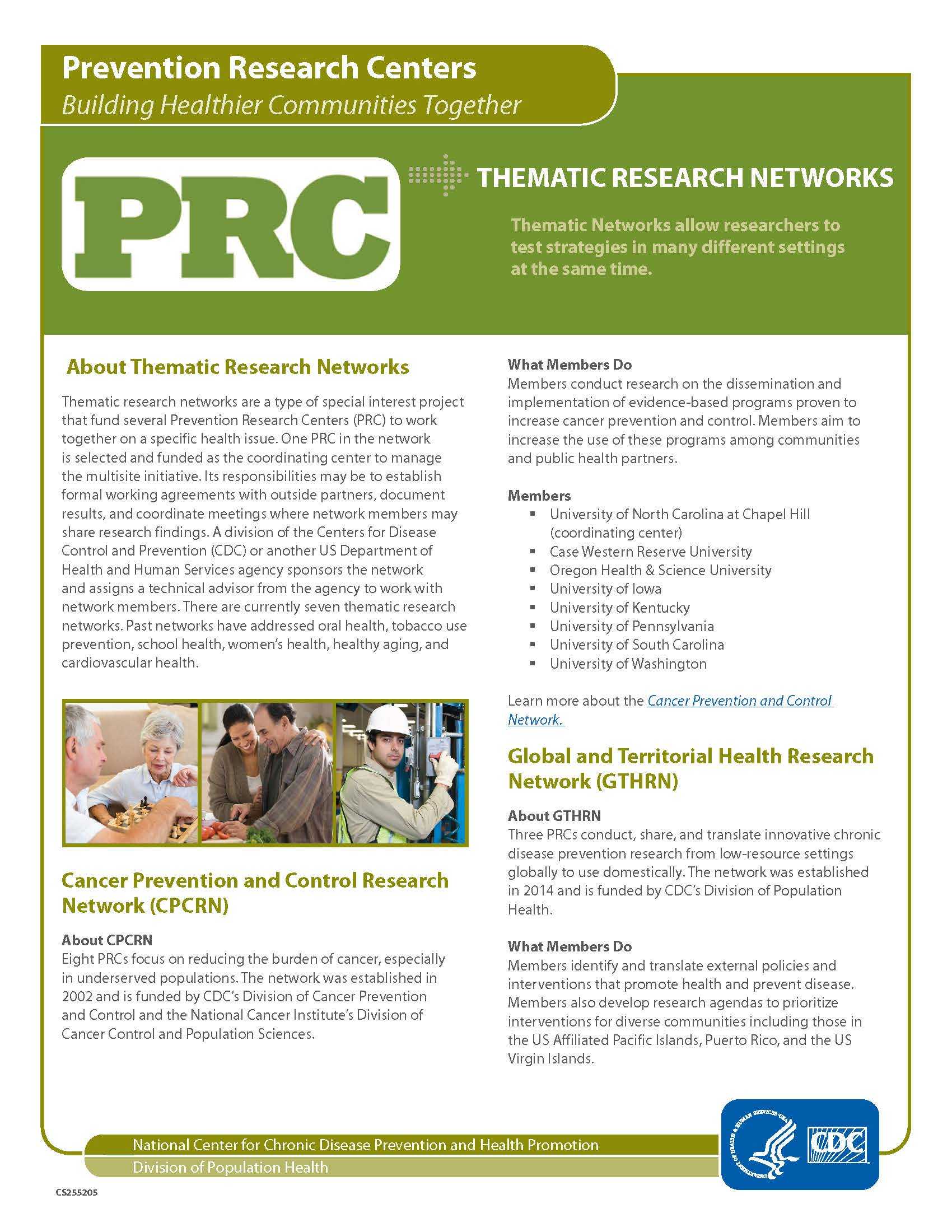 PRC Thematic Research Networks Fact Sheet