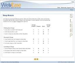WebEase queries users to assess their readiness to make changes in how they manage their epilepsy