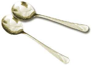 Illustration of metal spoons