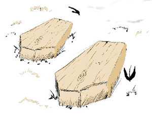 Illustration of coffins