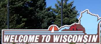 Photo of road sign with text welcome to Wisconsin