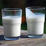 two glasses of raw milk 