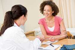 image of a patient speaking with a physician