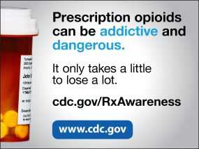 Prescription opioids can be addictive and dangerous. It only takes a little to lose a lot. cdc.gov/RxAwareness www.cdc.gov