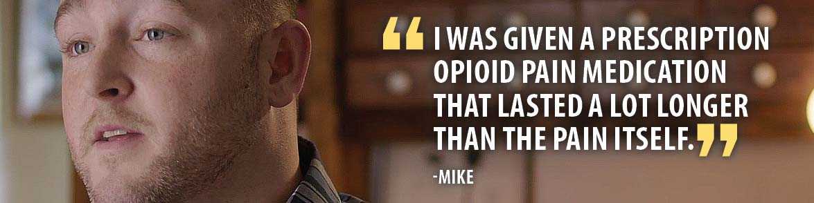 I was given a prescription opioid pain medication that lasted a lot longer than the pain itself. -Mike