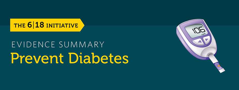 The control and prevent diabetes evidence summary banner.