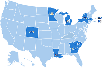 	9 state Medicaid agencies and public health programs across the U.S. focus on up to three issue areas: Tobacco, Asthma, and Unintended Pregnancy Prevention. The 9 states include New York, Massachusetts, Rhode Island, South Carolina, Georgia, Louisiana, Michigan, Minnesota, and Colorado.