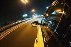 car at night on highway