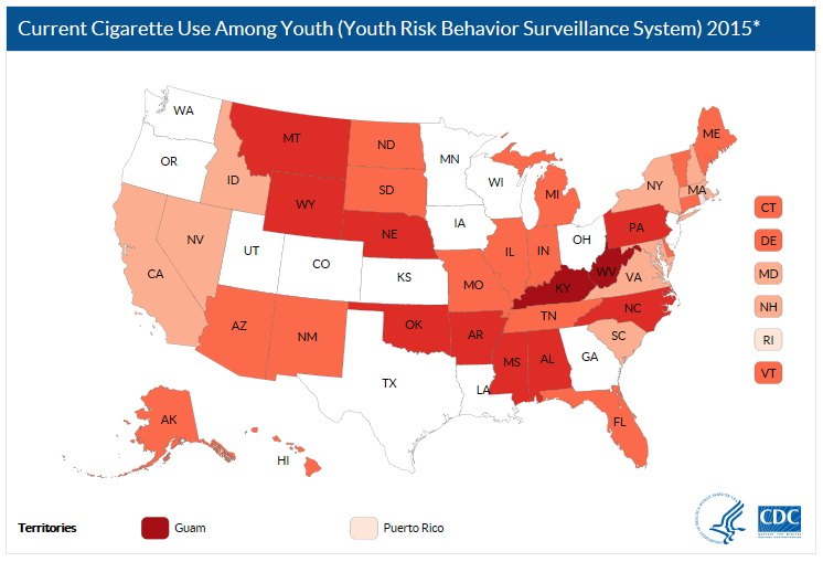 Current Cigarette Use Among Youth Interactive Map