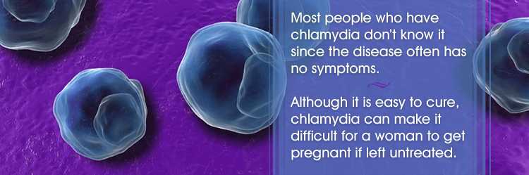 Most people who have chlamydia don't know it since the disease often has no symptoms. Although it is easy to cure, chlamydia can make it difficult for a woman to get pregnant if left untreated.