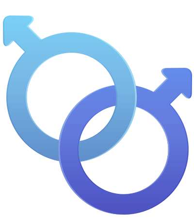 Illustration of two male gender signs