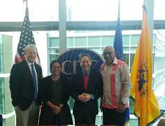 PIHOA Executive Director Emi Chutaro (2nd from left) and members of the OSTLTS Partnership Support Unit visit with then-CDC Director Dr. Tom Frieden (2nd from right) at CDC Headquarters.