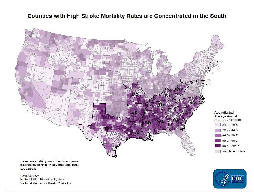 Stroke mortality map.