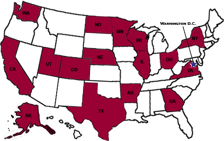 Image of Map of United States for State Activities, text only version available above