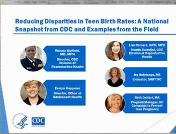 Video: Reducing disapirities in teen birth rates: a national snapshot from CDC and examples from the field