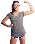image of a girl flexing her arm muscle