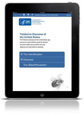 Ipad with Tickborne Diseases of the United States app open