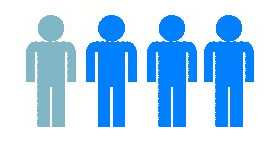 Graphic icon showing 4 people silhouettes