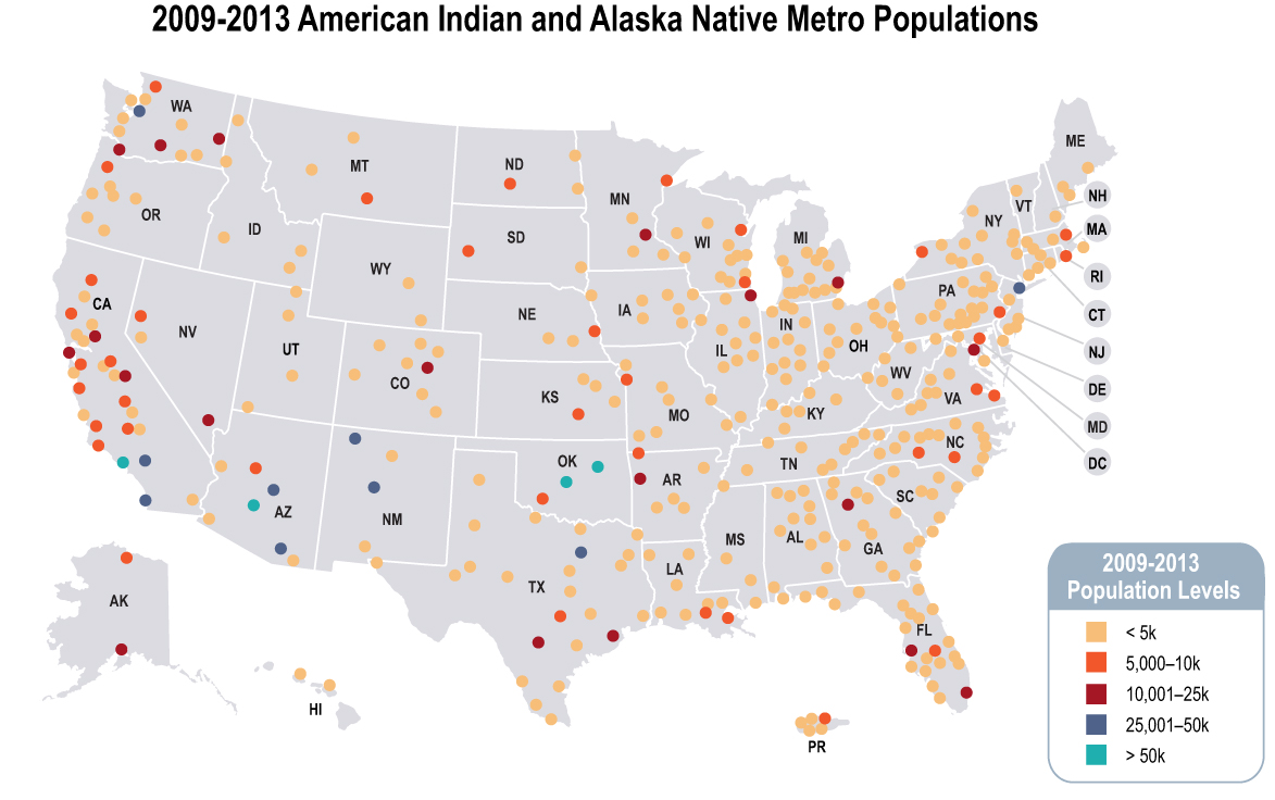 2009-2013 American Indian and Alaskan Native Metro Populations