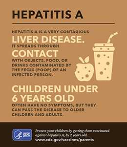 Small infographic showing the facts about hepatitis A and how to protect your child.