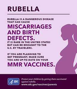 Small infographic showing the facts about rubella and how to protect your child.
