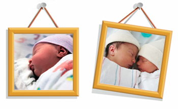 Two images of infants.