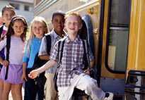 Children boarding schoolbus