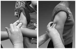 images of injection in arm of toddler and youth