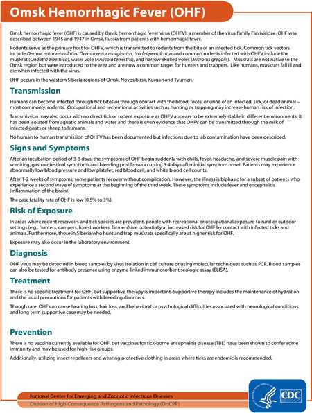 Factsheet: Omsk Hemorrhagic Fever (OHF)