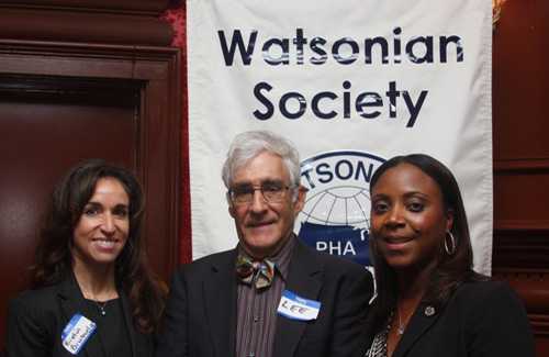 Watsonian President-Elect Brusuelas with Honorary PHA-Elect, Dr. Lee Reichman, and Society President King