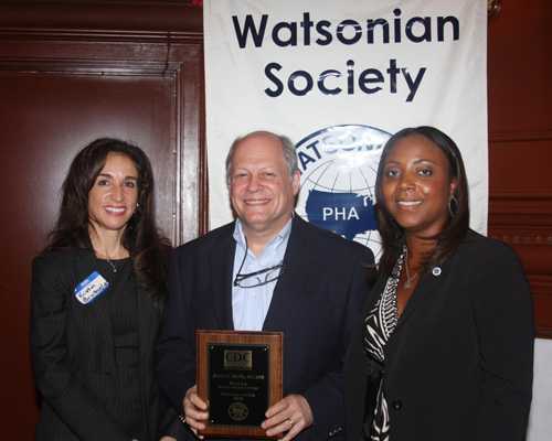 Watsonian President-Elect Brusuelas with Honorary PHA-Elect, Dr. James Marks, and Society President King
