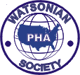 Watsonian Society Logo - PHA on US Map against wire form globe