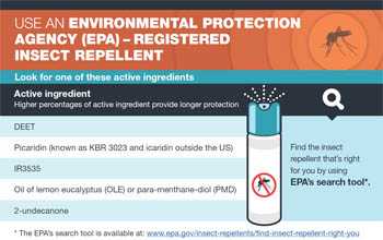Use an environmental protection agency (EPA) - Registered insect repellent fact sheet thumbnail