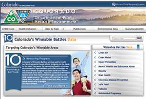 Screenshot of Colorado's Winnable Battles website