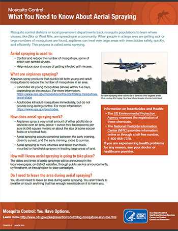 Mosquito Control: What You Need to Know About Aerial Spraying fact sheet thumbnail