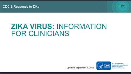 Zika Virus: Information for Clinicians slideset cover thumbnail