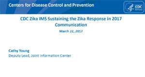 Imagen de pantalla de diapositivas sobre comunicaciones de riesgo del JIC