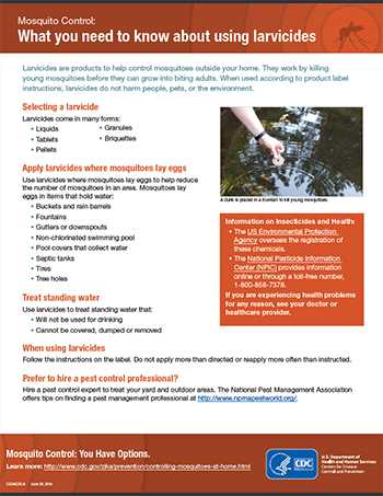 Mosquito Control: What you need to know about using larvicides fact sheet thumbnail