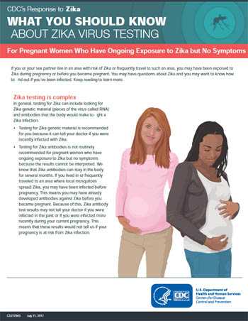 What you should know about Zika virus testing: For pregnant women in an area with Zika fact sheet thumbnial