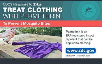 Treat clothing with Permethrin to prevent mosquito bites fact sheet thumbnail