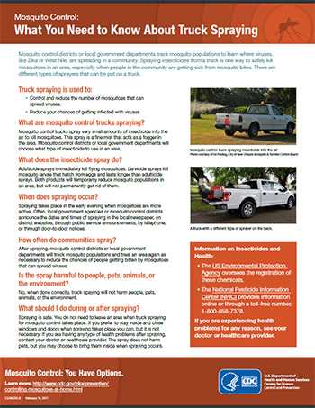 Mosquito Control: What You Need to Know About Truck-Mounted Spraying factsheet thumbnail
