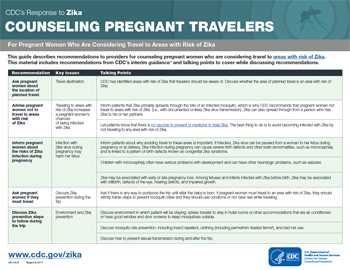 Vista en miniatura de la hoja informativa de Asesorar a mujeres embarazadas que viajan