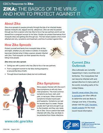 Zika: The basics of the virus and how to protext against it factsheet thumbnail
