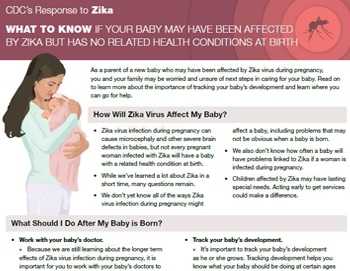 Use these materials when counseling patients about Zika.