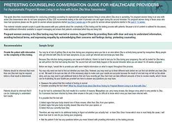 Pretesting counseling conversation guide for healthcare providers fact sheet thumbnail