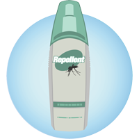 una botella de repelente de insectos