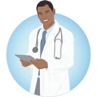 illustration of a doctor holding a clipboard